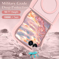 Curly Wavy Frame Case for Samsung Galaxy Z Flip 7 Translucent Matte with MagSafe Pink by Merch Section