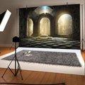 DORCEV Gothic Castle Ruins Backdrop Vintage Foggy Fantasy 12x8ft Grey Vinyl by Deal US