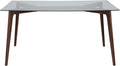 Delacora Parkside 59in Wide Dining Table with Clear Glass Top by Vanessa Jane