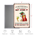 Funny Chicken Gifts Let Me Pour You A Tall Glass of Get Over It Tin Signs for Chicken Lover Gifts-Funny Chicken Signs Chicken Coop Accessories for Home Bar Farm Kitchen Basement Decor,8x12inch