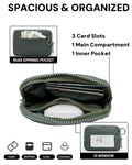 YDF The Iris Wallet for Women Mini Zip Card Case with Clear ID Window Zipper Coin Purse Lightweight Portable Keychain Wallet