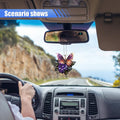 Butterfly Rearview Mirror Accessories - Cute Acrylic Hanging Charm, Flower Ornament Pendant for Car, Home Decoration, Keepsake, Christmas, Valentine's Day Gift (Purple&Pink)