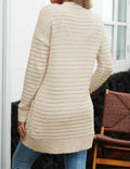 CiCiBird Women Long Fuzzy Knit Cardigan Sweater Open Front Beige Size XL by Deal US