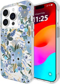 Cute Floral Pattern Case for iPhone 15 Pro Garden Party Blue Slim Fit by Merch Section
