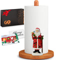 GAJ Christmas Paper Towel Holder Santa Claus Walnut Color 3D Xmas Decor by Deal US