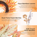 OEOPIUR Fall Wreath Front Door Decor Large Orange Autumn Leaves Indoor Outdoor by Deal US