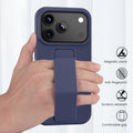Silicone Kickstand Case with Hand Strap for iPhone 17 Pro Blue by Merch Section