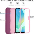 Shockproof Case for Samsung Galaxy A16 5G with Screen Protector WineRedPink by Merch Section