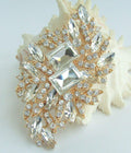 Sindary Austrian Crystal Flower Brooch Pin Gold-Tone Clear 3.94" by Deal US