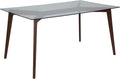 Delacora Parkside 59in Wide Dining Table with Clear Glass Top by Vanessa Jane