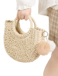 Garemcy Women's Straw Crossbody Mini Travel Shoulder Tote Bag Beige by Deal US