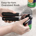 UHIYEE Manual Can Opener Heavy Duty Sharp Blade Soft Handle Black by Deal US