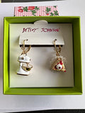Betsey Johnson Gold Tone Stand Mixer and Cherry Pie Slice Baby Cakes Drop Earrin by Vanessa Jane