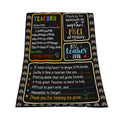 GEIFIN Flannel, Throw Blanket, Teacher Gifts, 60x80 inches, Black, Letter Print by Deal US