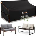 Rimwig Waterproof Outdoor Sofa Cover 89x89in V-Shape Black 420D Oxford Fabric by Deal US