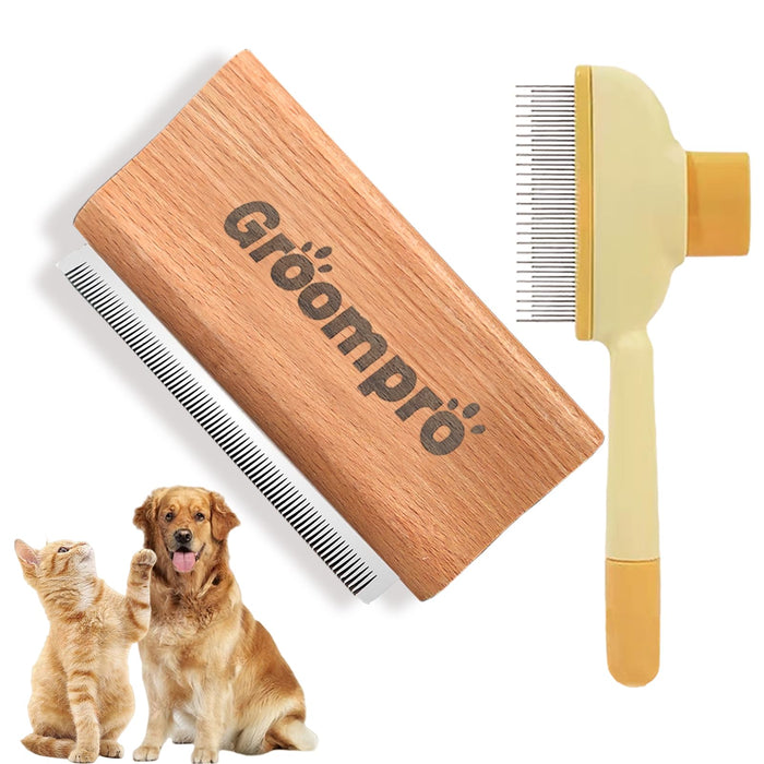Groompro Deshedding Brush Dog & Cat Hair Removal Tool L 5.3 inch by Deal US