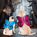 Coppthinktu Butterfly Wings Dog Cat Costume Blue Felt with 3 Flowers Size L by Deal US