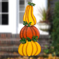 ALLADINBOX Rustic Stacked 3 Pumpkin Yard Stake Thanksgiving Fall Decor by Deal US