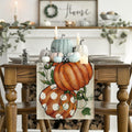 Artoid Mode Polka Dot Pumpkins Vine Wood Fall Table Runner 13x36 Inch by Deal US
