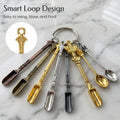 8 Pcs Mini Spoons & Tiny Metal Shovels for Home Kitchen, Small Scoops for Spices, Powders & Coffee, Mini Shovel Charms for DIY Crafts & Keychain Accessories
