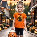 HELLO MEOW Halloween Boys T Shirt Orange Black Cat Size 4-5T by Deal US