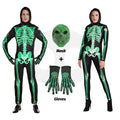 XXLOG Glow in the Dark Skeleton Costume Hooded Jumpsuit Halloween Cosplay Adult by Deal US