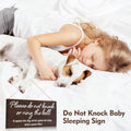 YEWANG Do Not Ring Doorbell Sign Wooden 12x6 Inch Brown with Ropes by Deal US