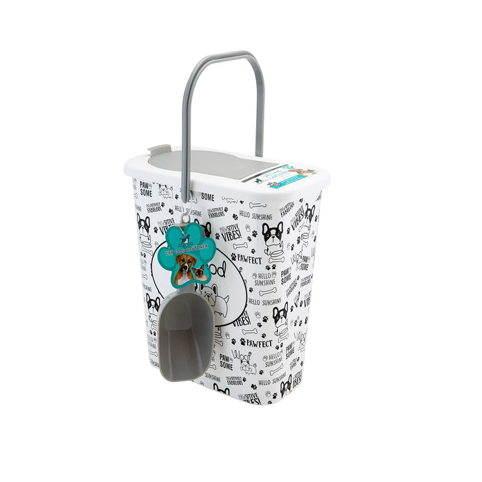 Pounce + Fetch 3 Gallon Pet Dry Food Container with Scooper White by Deal US