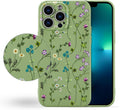 Cute Floral Pattern Case for iPhone 13 Pro Green Slim Silicone by Merch Section