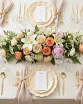 LIYH 24 Pcs Plastic Plates Reusable Scalloped Beige BPA Free 12 Guests by Deal US