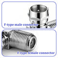 Coaxial Cable Splitter, Zinc Alloy Tv Splitter 2 In 1 Out F Type Rg6 Male To 2 F