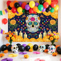 Sendy Day of The Dead Sugar Skull Backdrop 7x5ft Vibrant Colors Vinyl by Deal US