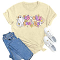MAIHUN Women's Halloween Teacher Ghost Cartoon T-Shirt Cream Size L by Deal US