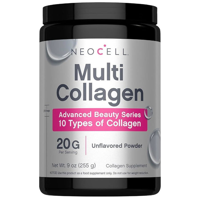 NeoCell Super Multi Collagen Peptides Powder | 9oz | 10 Types of Collagen | Skin, Hair and Nails | Beauty Supplement | Unflavored Powder | For Women and Men by Pasteur Pharmacy