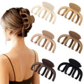 SMKSL Hair Clips 3.5 Inch Medium Brown Matte Banana Jaw Claw Clips by Deal US