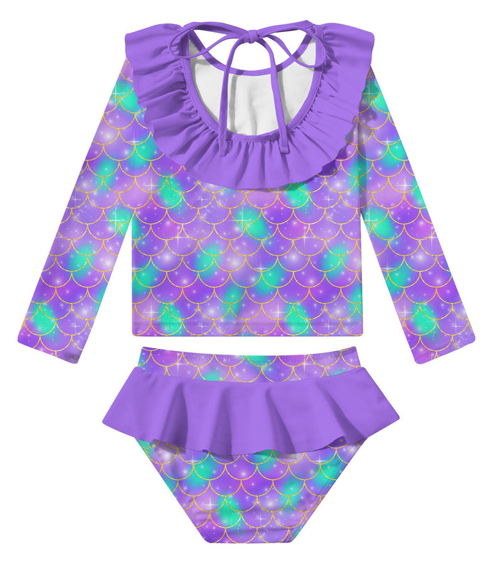 RAISEVERN Girls 2-Piece Mermaid Swimsuit Rash Guard Set A-mermaid-01 Size 3T by Deal US