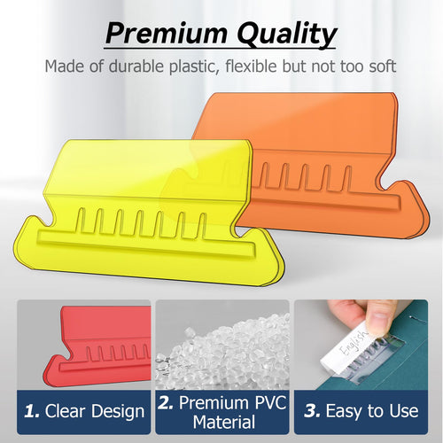 Tecreddy Hanging File Folder Tabs 60 Sets Multicolor 2" Clear Plastic Labels by Deal US