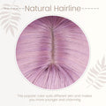 BATISI Lavender Pink Wavy Bob Synthetic Wig Short Shoulder Length Bangs by Deal US