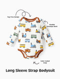 PATPAT Baby Boys Bodysuits 2-Pack Long Sleeve Train Print Brown Car Size 18-24M by Deal US
