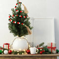 Canlierr Velvet Christmas Bead Garland 39in Neutral Flock Beads Tassels by Deal US