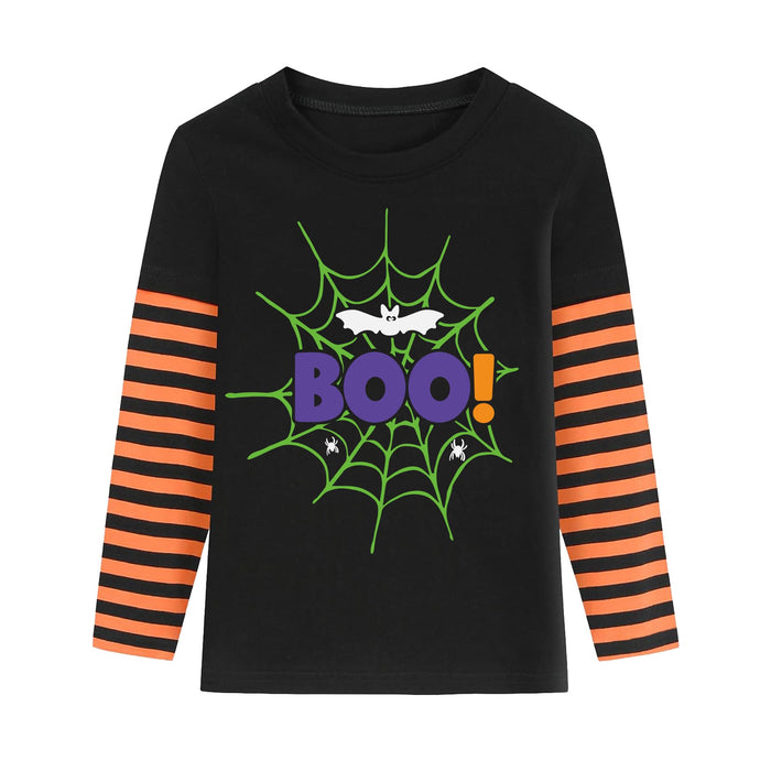 XFSJGNA Toddler Halloween Raglan Long Sleeve Shirt Boo Bat Black Size 5T by Deal US