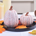 Ovootok Resin Pumpkins Fall Decorations White 2PCS Thanksgiving Decor by Deal US