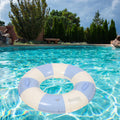 Garneck Inflatable Swimming Ring 32.3'' Retro Striped Blue PVC Adult Float by Deal US