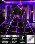 ECOHDT Brighter Spider Webs Halloween Lights 250 Purple LED 16.4Ft 8 Modes by Deal US