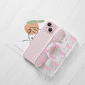 Magnetic Bow Case for iPhone 14 & 13 Pink Slim Clear by Merch Section