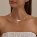 Gold Choker Necklace for Women, 14K Gold Plated Snake Chain Necklace, Dainty Her
