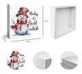 XDFVL Wooden Box Sign Baby It's Cold Outside Snowman Christmas 5x5 Inch by Deal US