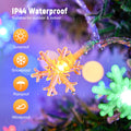 Minetom 4 Pack 30Ft 15 LED Multicolor Snowflake Holiday Lights Waterproof by Deal US