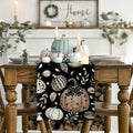 Artoid Mode Harvest Pumpkin Darkness Floral Table Runner Black 13x90 Inch by Deal US