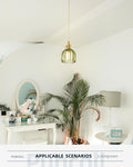 puncoll Vintage Small Pendant Light Green Glass Kitchen Island H2509-GR by Deal US